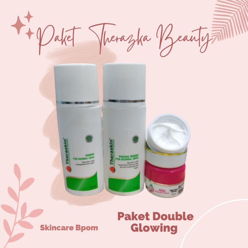 (COD) THERASKIN PAKET THERAZKA PAKET GLOW WHITENING KINCLONG + SERUM GOLD