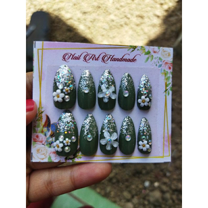 SAGE GREEN.KUKUPALSU. FREE LEM JELL. NAIL BY HAFIZA