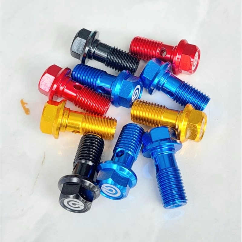 Baut selang rem CNC warna warni universal