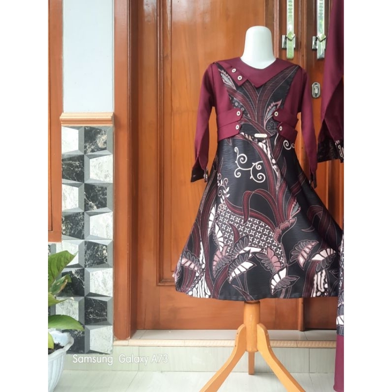 Gamis batik kombinasi
