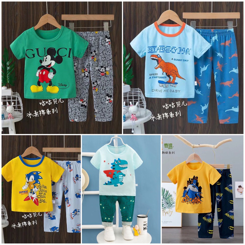 Piyama Anak Impor Ku Bao Lengan Pendek Boy 6