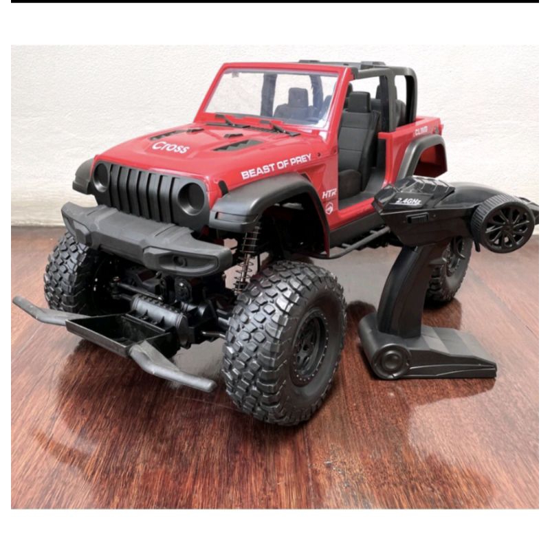 Mobil remot control oofroad jeep rubicon besar Rock crawler skala 1:8