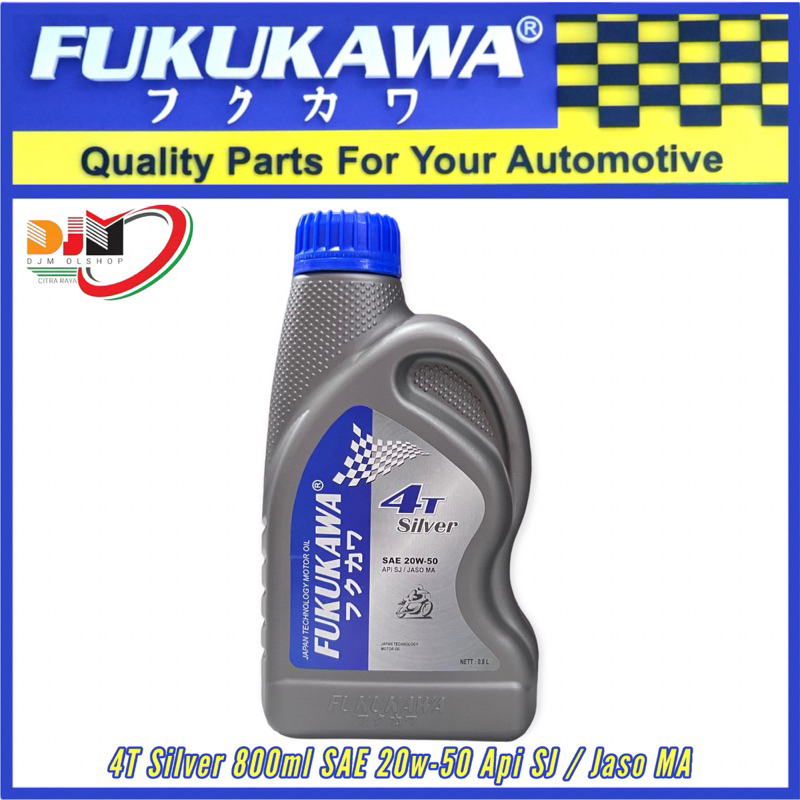 Oil Mesin Fukukawa 4T Silver Isi 800ml For 4tak Bebek SAE 20W-50 API SJ JASO MA Oil Asli