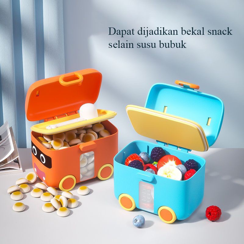 Tempat Kotak Penyimpanan Susu Bubuk Bayi Bus Portable Kotak Makanan Pelengkap