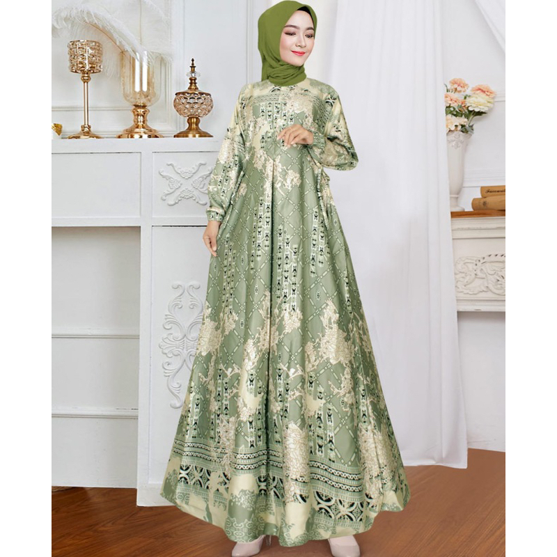 Starla Dress |Gamis Motif Maxmara Lux |Gamis Wanita Motif terbaru | Gamis Maxmara Silk |Gamis Jumbo