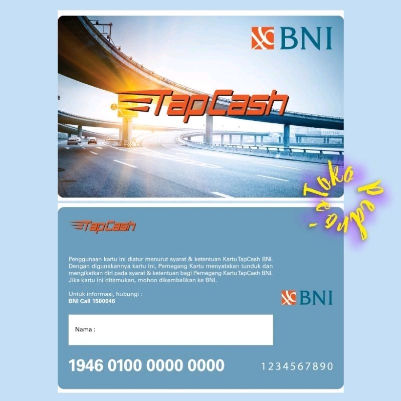 Tapcash BNI TOLL ROAD Edition ORI /Like eMoney eTOLL Brizzi or Flazz