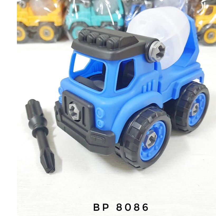 Mainan Anak DIY Assemble Truck Truk Rakit Konstruksi Mixer Molen BP8086