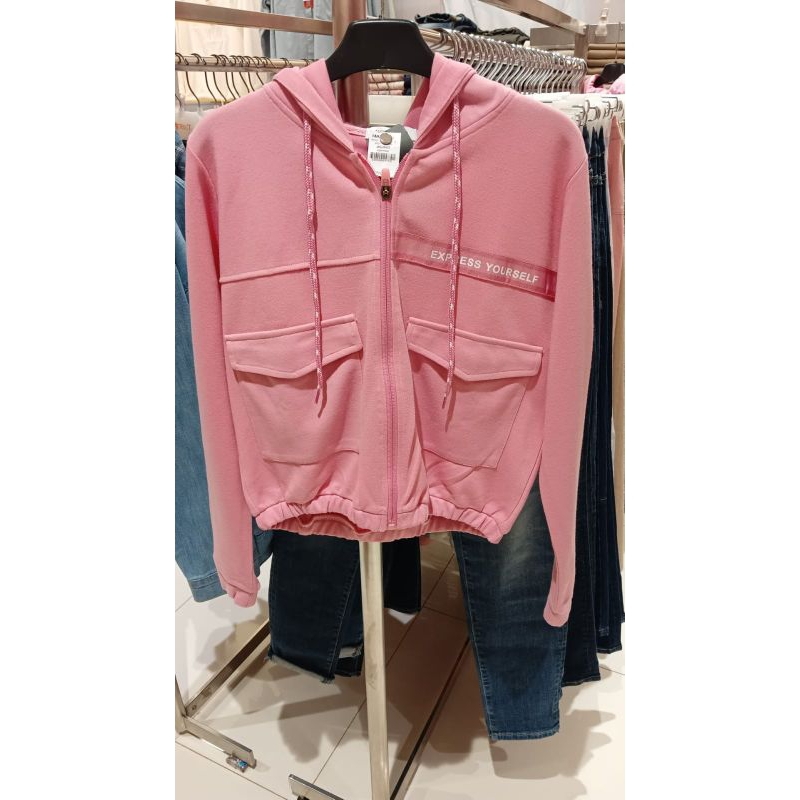 NEVADA S Jaket wanita pink kaos katun by Matahari Dept Store lengan panjang hoodie remaja perempuan 
