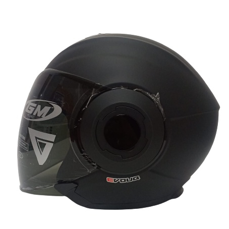 GM HELM EVOUQ SOLID BLACK DOFF GM SINGLE VISOR