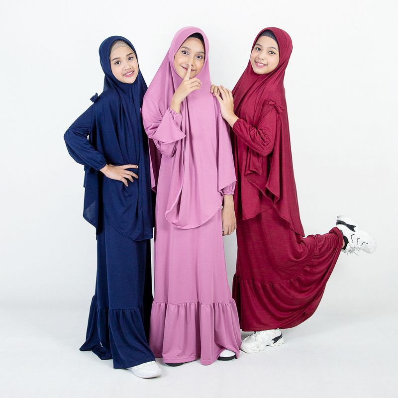 Gamis Anak Dan Remaja Perempuan gamis anak set khimar Plus cadar Fashion muslim anak perempuan tangg
