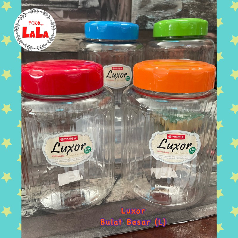 ‼️OBRAL‼️ Toples Lebaran / Toples Plastik Lionstar Luxor Bulat Besar (L) 1500ml Tebal Tutup Putar Ra