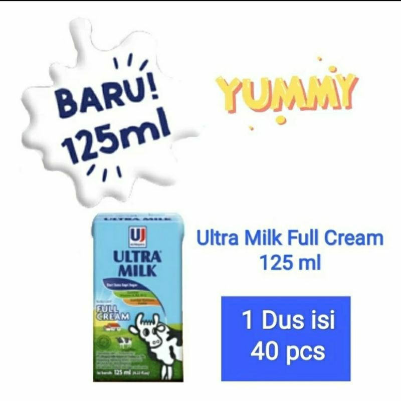 

[per Carton] Ultra susu uht full cream 125 ml | 1 dus isi 40 pcs