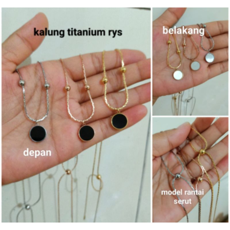 Kalung titanium koleksi NBC.MEDAN yg F hanya Gold  kode 01 , awet,tahan lama