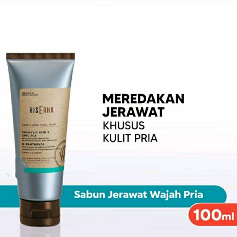 HIS ERHA Gentle Acne Facial Wash 100gr - Sabun Cuci Muka Kulit Berjerwat