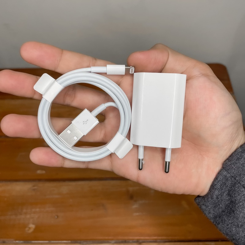 100% ORIGINAL ex iBox Charger Sepaket Kepala Adapter dan Kabel Data USB 5 Watt