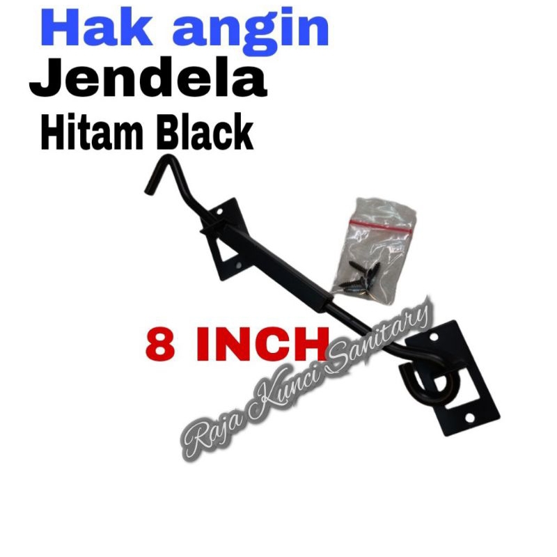 Hak angin jendela 8 inch hitam/10 inch Hitam/Penahan jendela Hitam Black