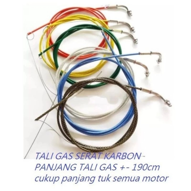 Tali gas spontan/ tali gas serat ukuran 190cm universal gratis L gas