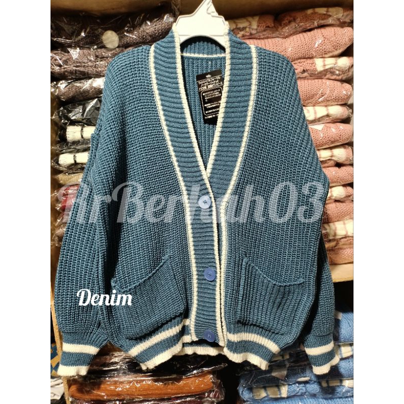 Cardigan Anak Kancing Saku Premium Tebal (5-12 Tahun)