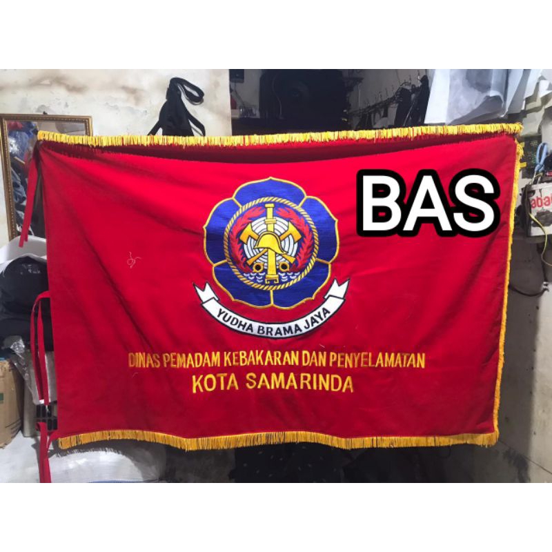 Bendera pataka damkar/bendera custom/bendera bordir