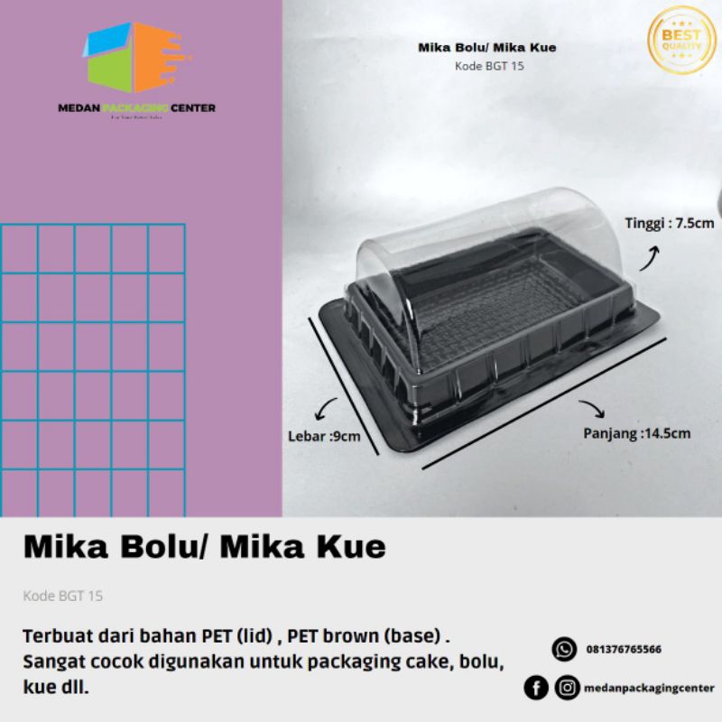 Mika Bolu Gulung 15cm / Mika Bolu / Mika Kue / Mika Brownies mini 10pcs