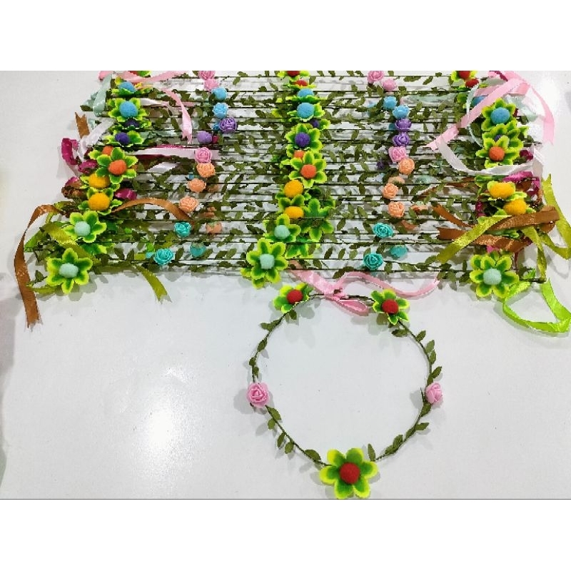 Flower crown/ bando bunga melingkar/ bando bunga kawat