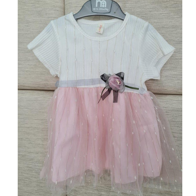 PRELOVED Dress Putih Pink Rose