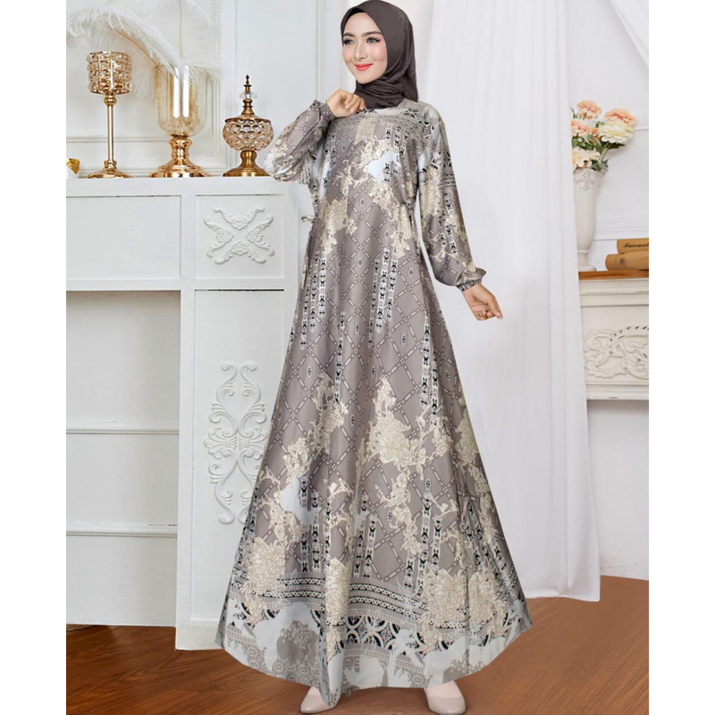 Starla Dress |Gamis Motif Maxmara Lux |Gamis Wanita Motif terbaru | Gamis Maxmara Silk |Gamis Jumbo