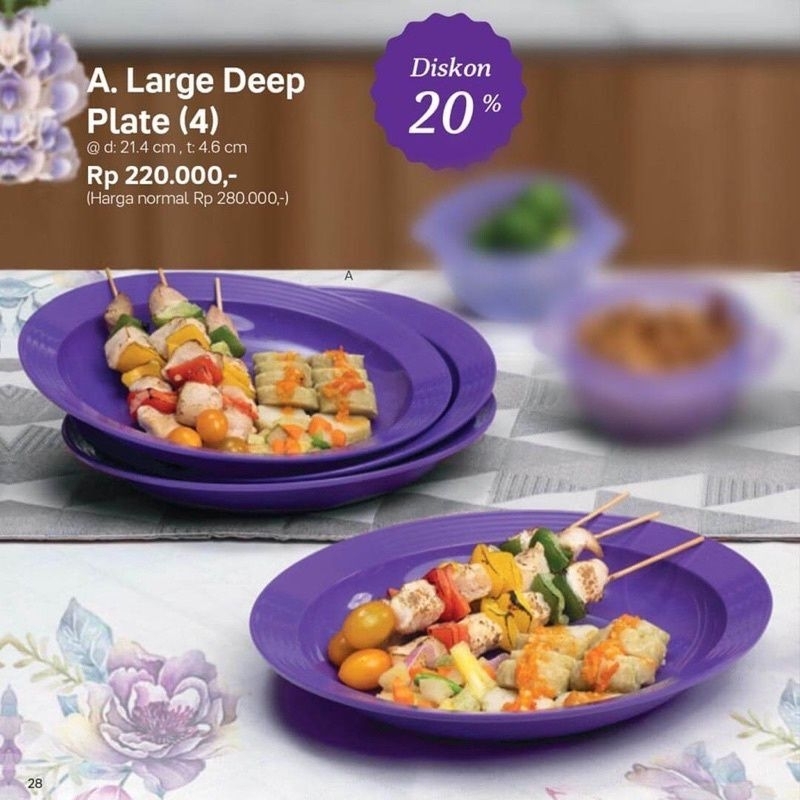 Large Deep Plate Ungu Tua