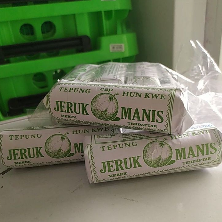 

Tepung Hun Kwe Hijau 100gr cap Jeruk Manis Hunkwe