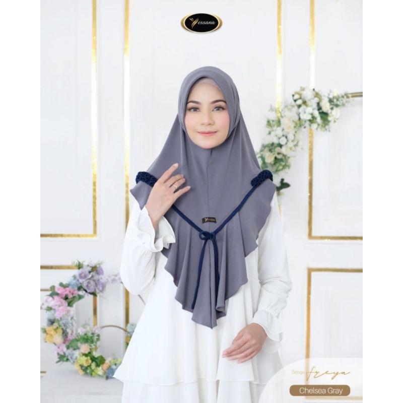 JILBAB BERGO FREYA YESSANA HIJAB TERBARU TERLARIS SIMPLE BAHAN JERSEY TERSEDIA BEBERAPA WARNA