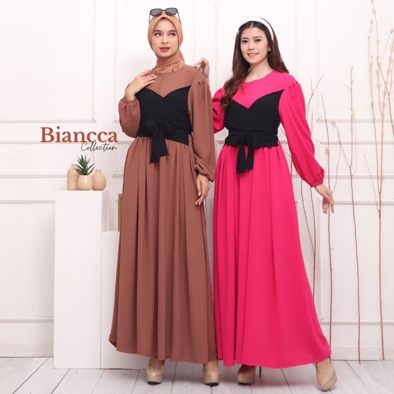 gamis syar'i lesti viral tahun ini / gamis lesti terbaru kekinian modern / gamis lesti bahan crinkle