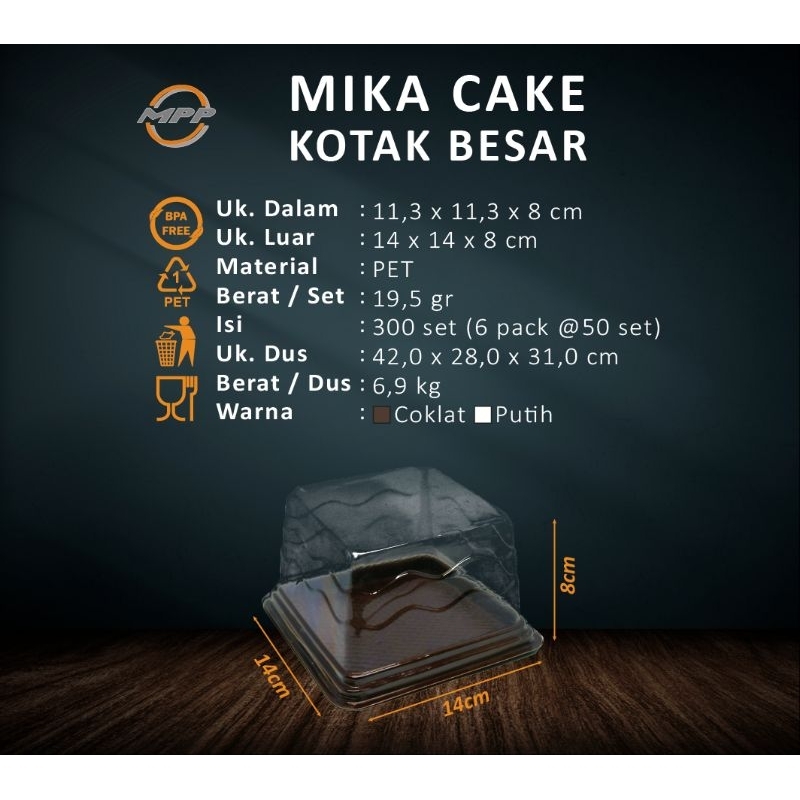 Mika kue Tart mini kotak BESAR isi 25pcs