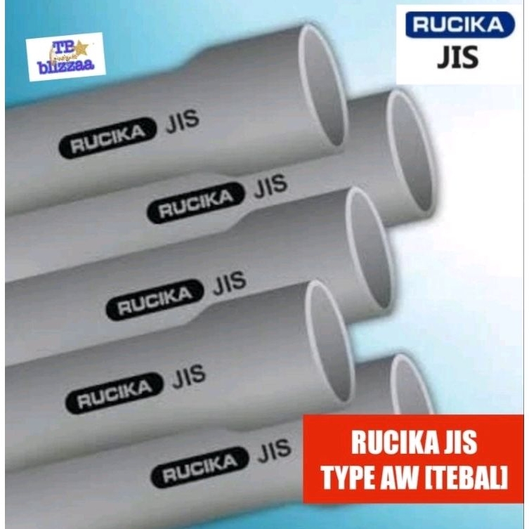 Pipa 1/2" inch Pipa Rucika JIS AW Tebal 4 Mtr Pipa Rucika Abu 1/2" JIS AW Batang Pipa Rucika Abu
