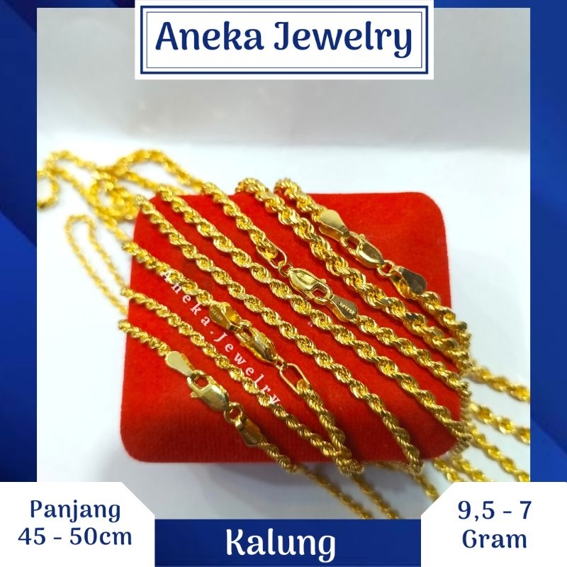 Kalung Tambang variasi, Sepuh Emas Kuning, Perak 925