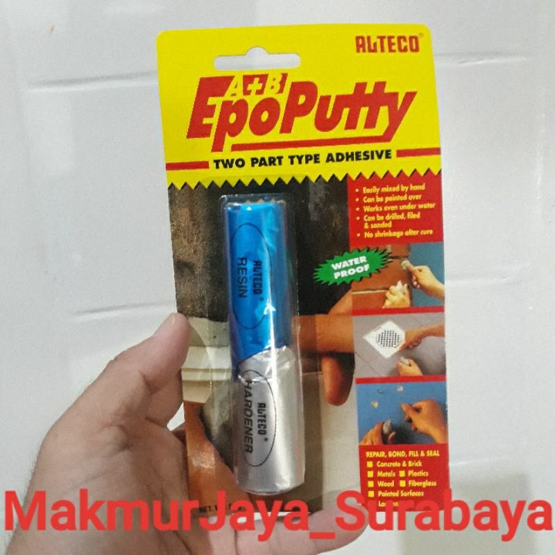 Lem Porting Alteco Epo Putty Tambal Knalpot Radiator Mesin Bocor