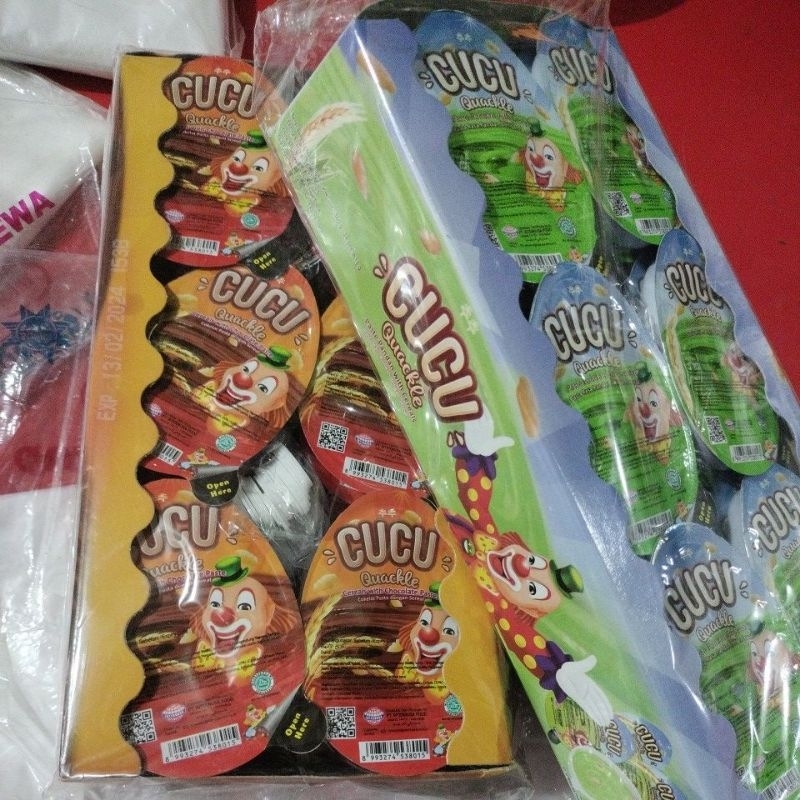 

CUCU Quackle cokelat pasta dengan sereal harga 1 box isi 24pics@15g