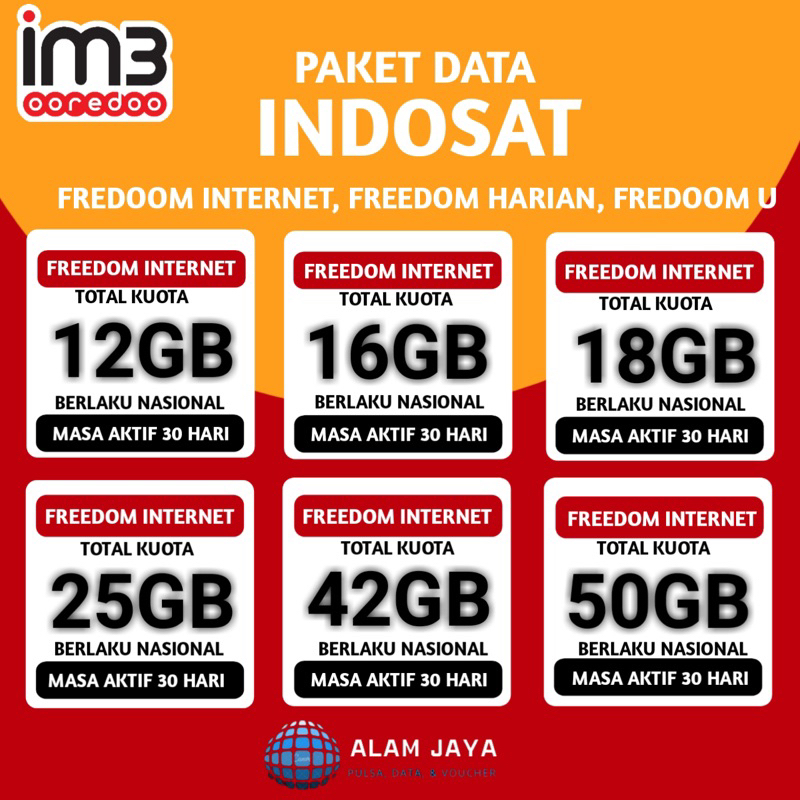 PAKET DATA INTERNET MURAH IM3 INDOSAT FREEDOM INTERNET, FREEDOM HARIAN & FREEDOM U