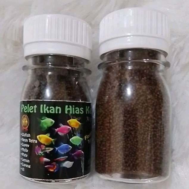 (HBK PRODUCT) Pelet Ikan Hias Kecil Glofish/Glowfish Makanan Ikan Guppy Platis Molly Neon Cupang 30GR