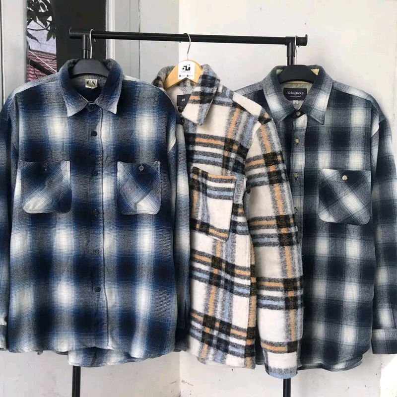 Kemeja Veterano / Kemeja Flannel Flanel Wool Full Brand