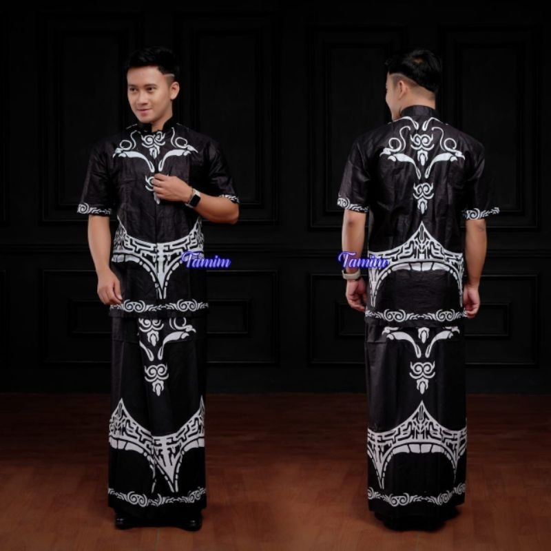 SETELAN BAJU KOKO SARUNG|SARUNG BATIK | KEMEJA KOKO SARUNG PRIA| SARUNG KOKO GUNUNGAN Batik Solikha