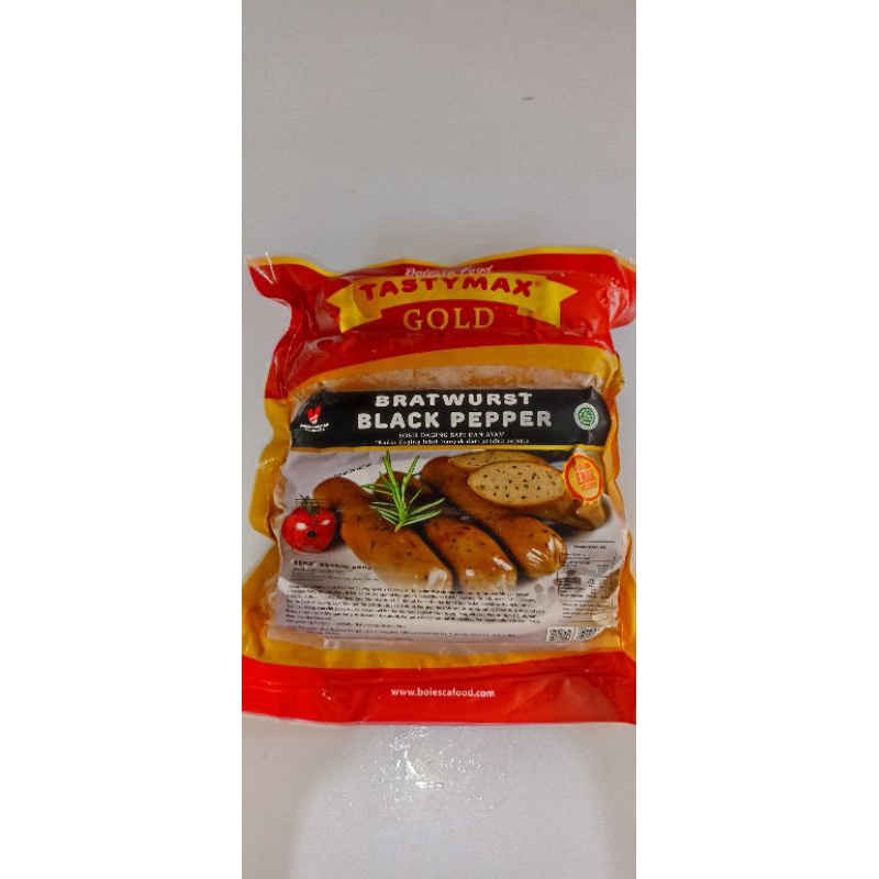 

tastymax Gold bratwurst blackpepper 500gr sosis sapi dan ayam