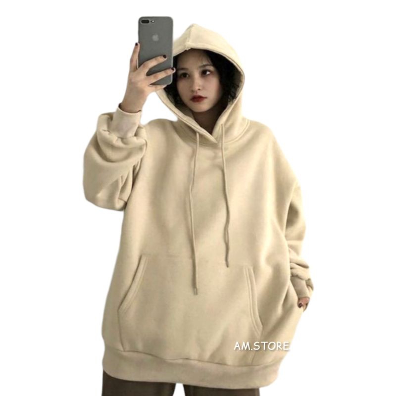 AMSTORE- Hoodie polos oversize Wanita BIGSIZE XXXL XXXXL XXXXXL