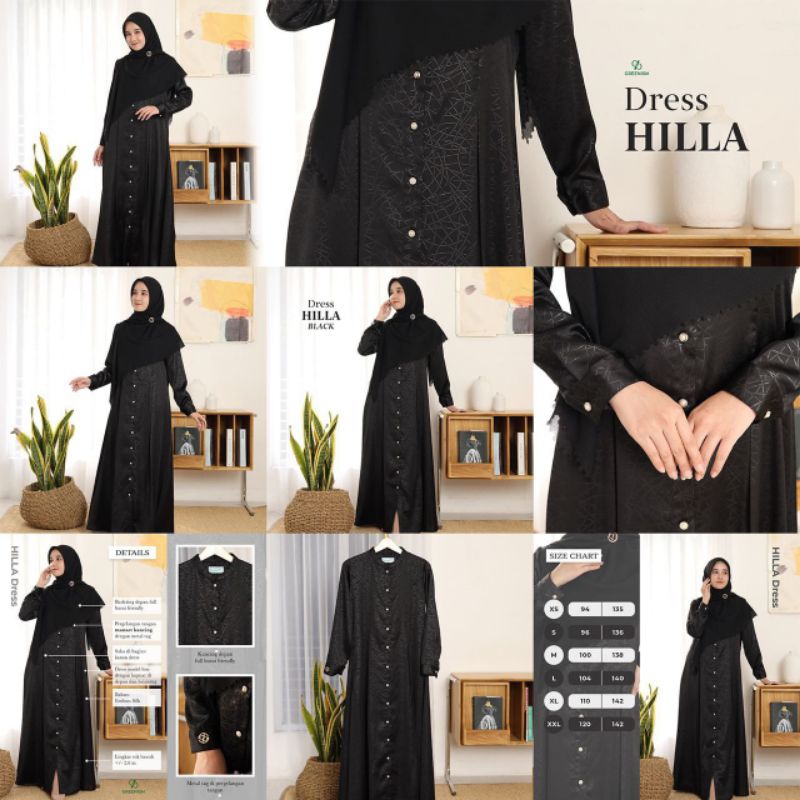 HILLA DRESS BY GREENISM/HILLA DRESS GREENISM/GAMIS BUSUI/GAMIS GREENISM/DRESS GREENISM/HILLA DRESS G