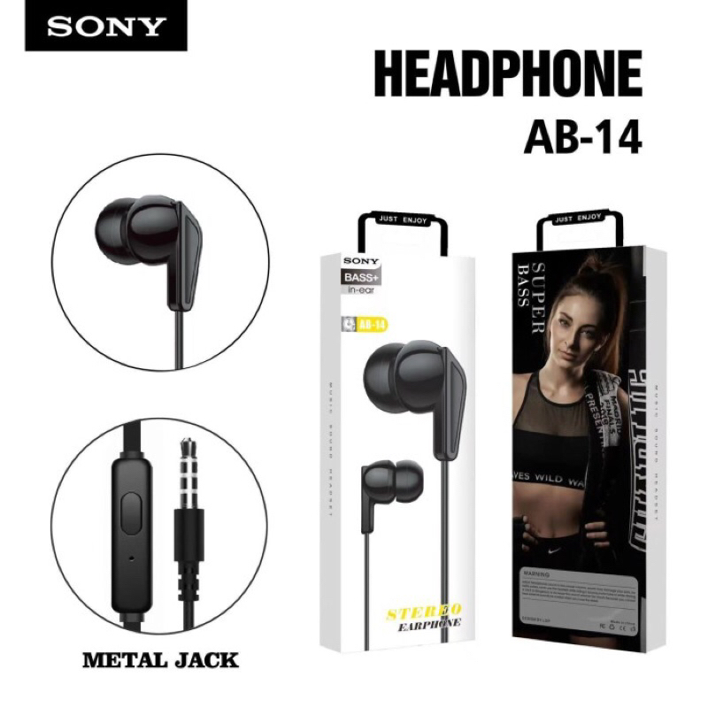 HEADSET HANDSFREE AB-14 HIFI AUDIO STEREO EARPHONE AB14