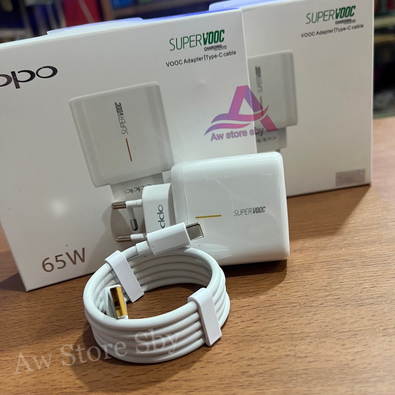 CHARGER OPPO TYPE C 65W SUPER VOOC FLASH CHARGING OPPO A76/A96/RENO 4/4F/RENO 5/5F/ 6/ 7/7Z/ RENO 8/8T/XT/X2/ C53 C55 Original Casan 65 WATT