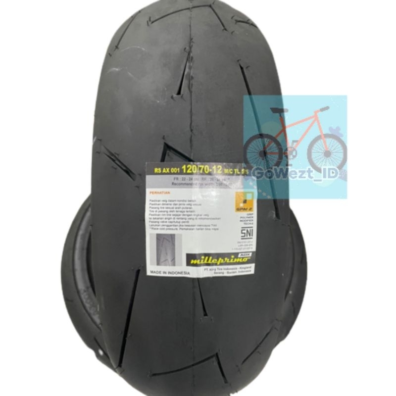 Ban Motor ADX Milleprimo 120/70-12 Tubless Tubeless Vespa Matic Racing Ring 12 | High Quality