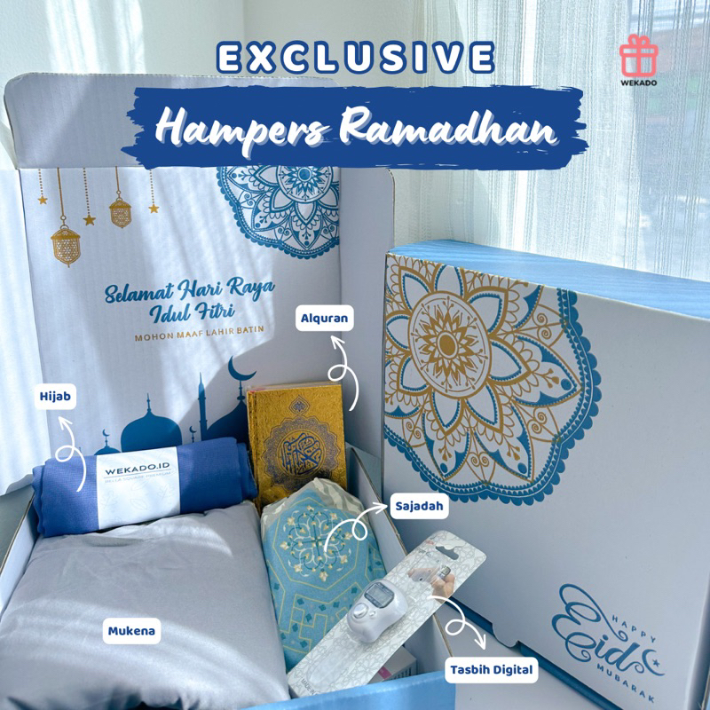 𝐖𝐄𝐊𝐀𝐃𝐎 - Hampers Ramadhan 2023 | Kado Mukena Lebaran | Hadiah Idul Fitri Wanita | Gift Box Cewe Ibadah