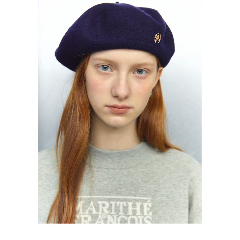 MARITHE FRANCOIS GIRBAUD - Metal Circle Logo Wool Beret