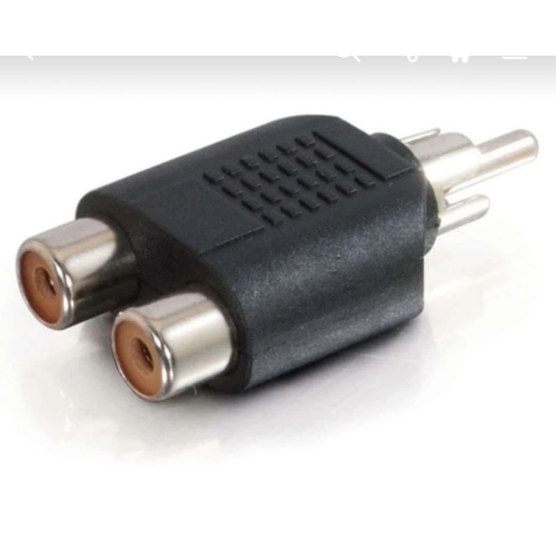 Jack Y rca splitter 1 rca male to 2 rca famale hitam