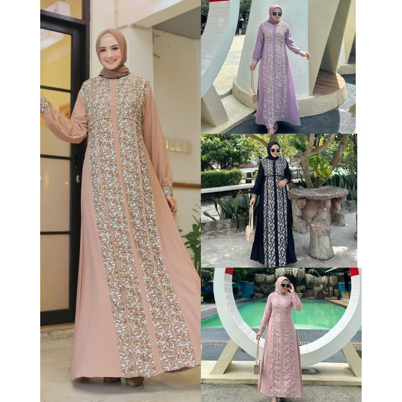 Vanesha Abaya//Abaya Basic//Abaya//Dress Bunga Kecil Abaya Mumtaz